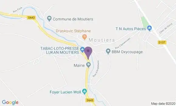 Localisation Moutiers Bp - 54660