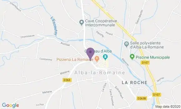 Localisation Alba la Romaine - 07400