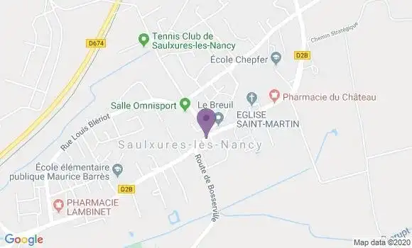 Localisation Saulxures les Nancy - 54420