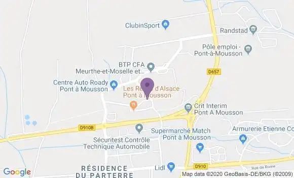 Localisation Pont a Mousson Breuil Bp - 54700