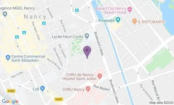 Localisation Nancy Porte Saint Georges - 54000