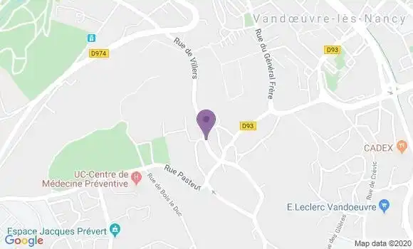 Localisation Nancy Place de la Commanderie - 54000