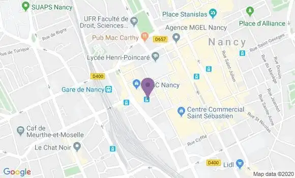 Localisation Nancy Place Saint Jean - 54000