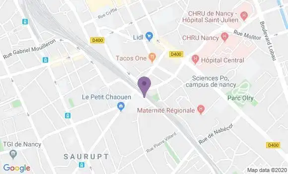 Localisation Nancy Porte Saint Nicolas - 54000