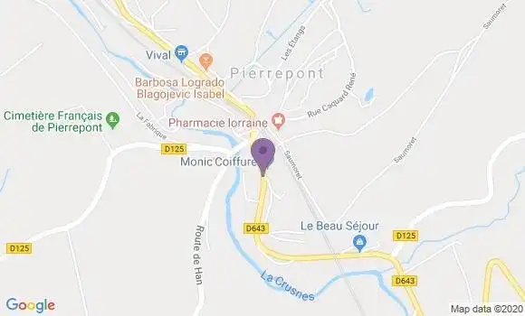 Localisation Arrancy sur Crusne Bp - 55230