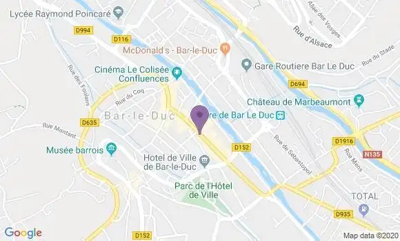 Localisation Bar le Duc Rochelle - 55000