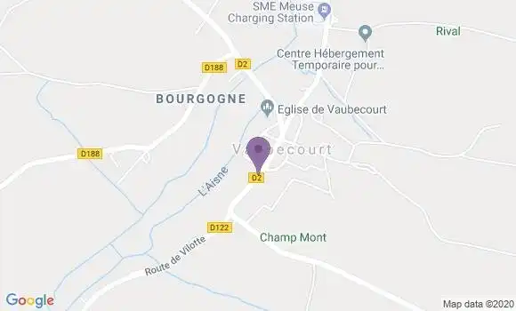 Localisation Vaubecourt Bp - 55250