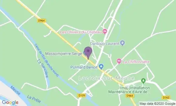 Localisation Lacroix sur Meuse Bp - 55300