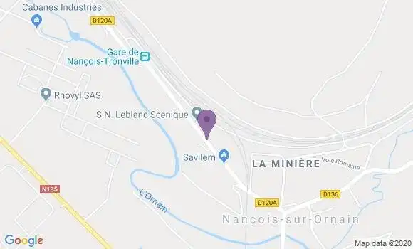 Localisation Nancois sur Ornain Bp - 55500