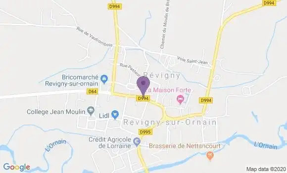 Localisation Revigny sur Ornain - 55800
