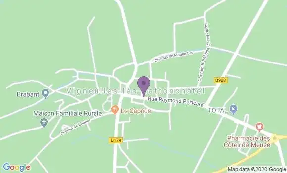Localisation Vigneulles les Hattonchatel - 55210