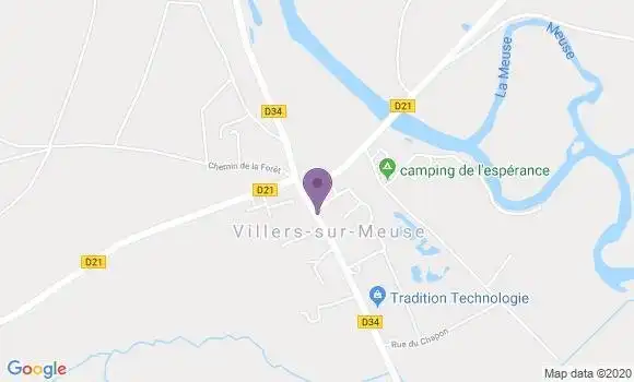Localisation Villers sur Meuse Ap - 55220