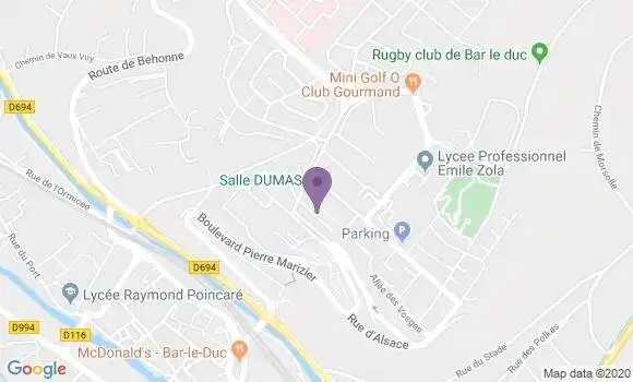 Localisation Bar le Duc Ste Catherine Bp - 55000