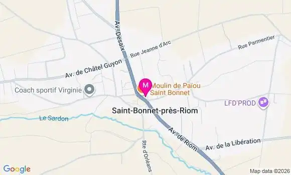 Localisation Saint Bonnet Pres Riom - 63200