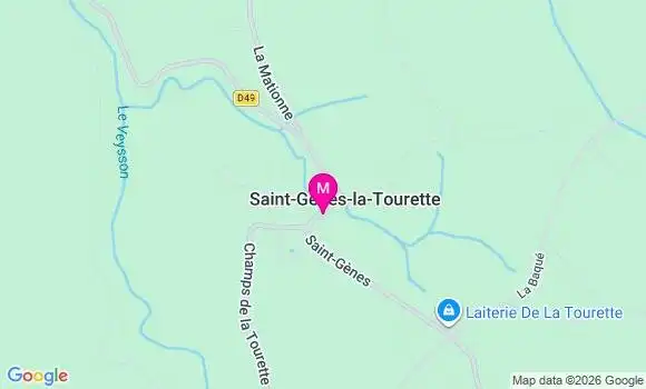 Localisation Saint Genes la Tourette - 63580