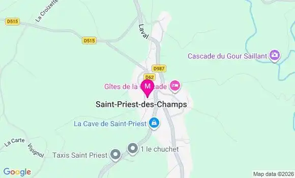 Localisation Saint Priest des Champs - 63640