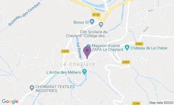 Localisation Le Cheylard - 07160