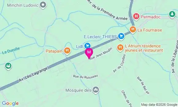 Localisation Thiers le Moutier - 63300
