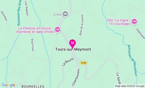 Localisation Tours sur Meymont - 63590