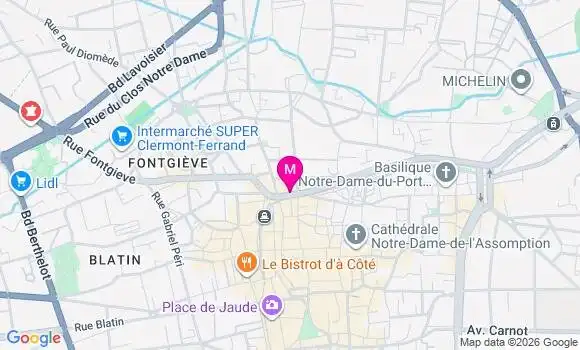 Localisation Clermont Ferrand Coeur de Ville - 63000