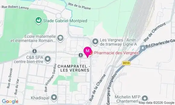 Localisation Clermont Fd les Vergnes - 63100