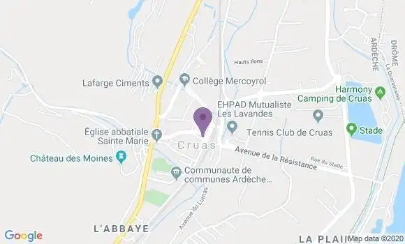 Localisation Cruas Bp - 07350