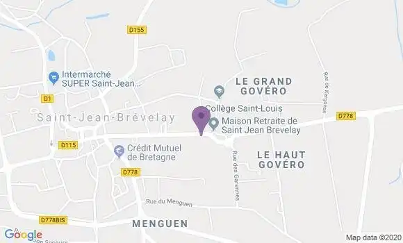 Localisation Saint Jean Brevelay - 56660
