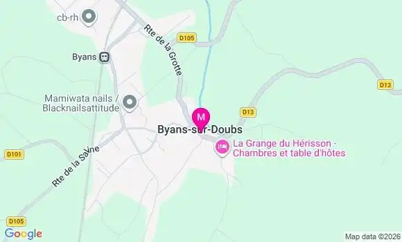 Localisation Byans sur Doubs - 25320