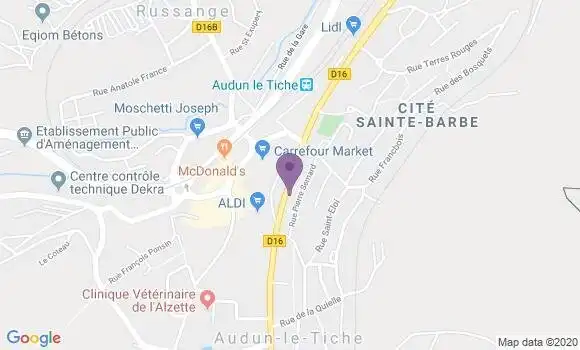 Localisation Audun le Tiche - 57390