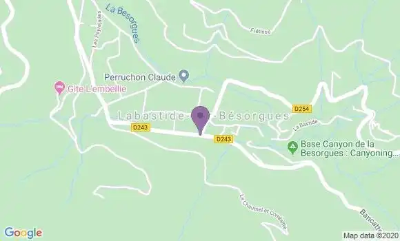 Localisation Labastide sur Besorgues Ap - 07600