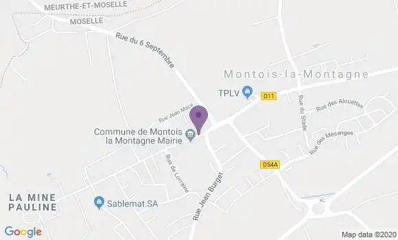 Localisation Montois la Montagne Bp - 57860