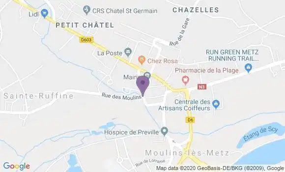 Localisation Moulins les Metz - 57160