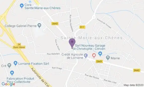 Localisation Sainte Marie Aux Chenes - 57255