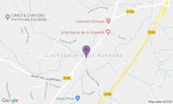Localisation Lachapelle sous Aubenas Ap - 07200