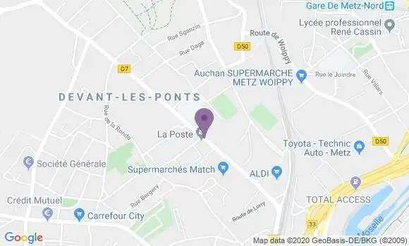 Localisation Metz Devant les Ponts - 57051