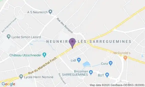Localisation Sarreguemines Neunkirch Bp - 57200