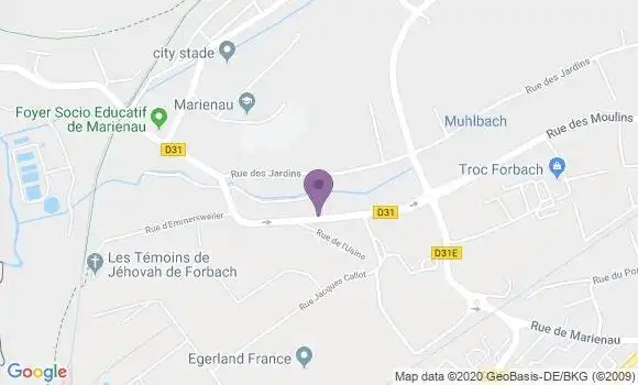 Localisation Forbach Marienau Ap - 57600
