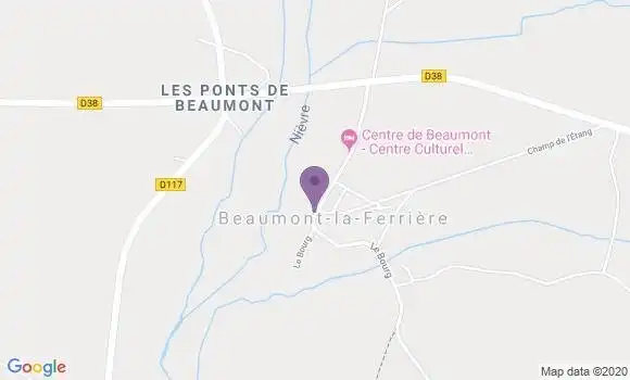 Localisation Beaumont la Ferriere Bp - 58700
