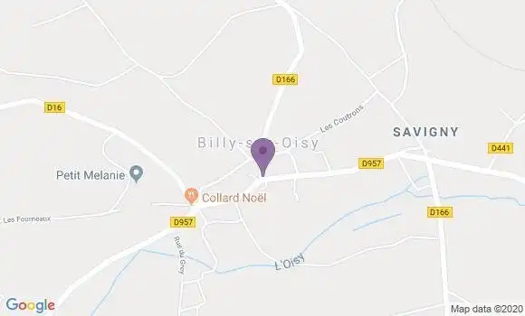 Localisation Billy sur Oisy Ap - 58500