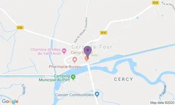 Localisation Cercy la Tour - 58340
