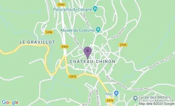 Localisation Chateau Chinon - 58120