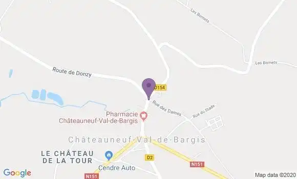 Localisation Chateauneuf Val de Bargis Bp - 58350