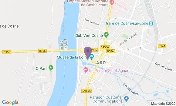 Localisation Cosne Cours sur Loire - 58200