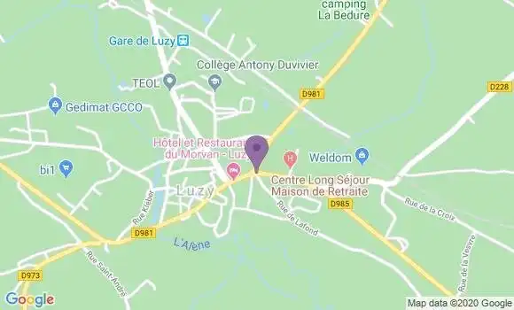 Localisation Luzy - 58170