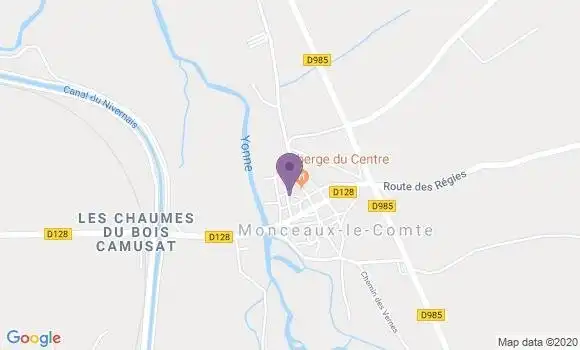 Localisation Monceaux le Comte Ap - 58190