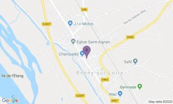 Localisation Neuvy sur Loire Bp - 58450