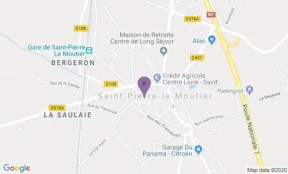 Localisation Saint Pierre le Moutier - 58240