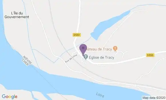 Localisation Tracy sur Loire Ap - 58150