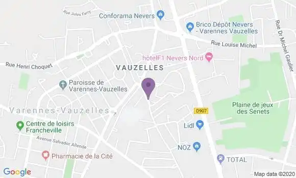 Localisation Varennes Vauzelles - 58641