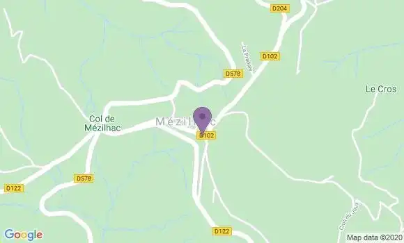 Localisation Mezilhac Ap - 07530